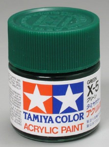 TAMIYA 壓克力系水性漆 23ml 亮光綠色 X-5